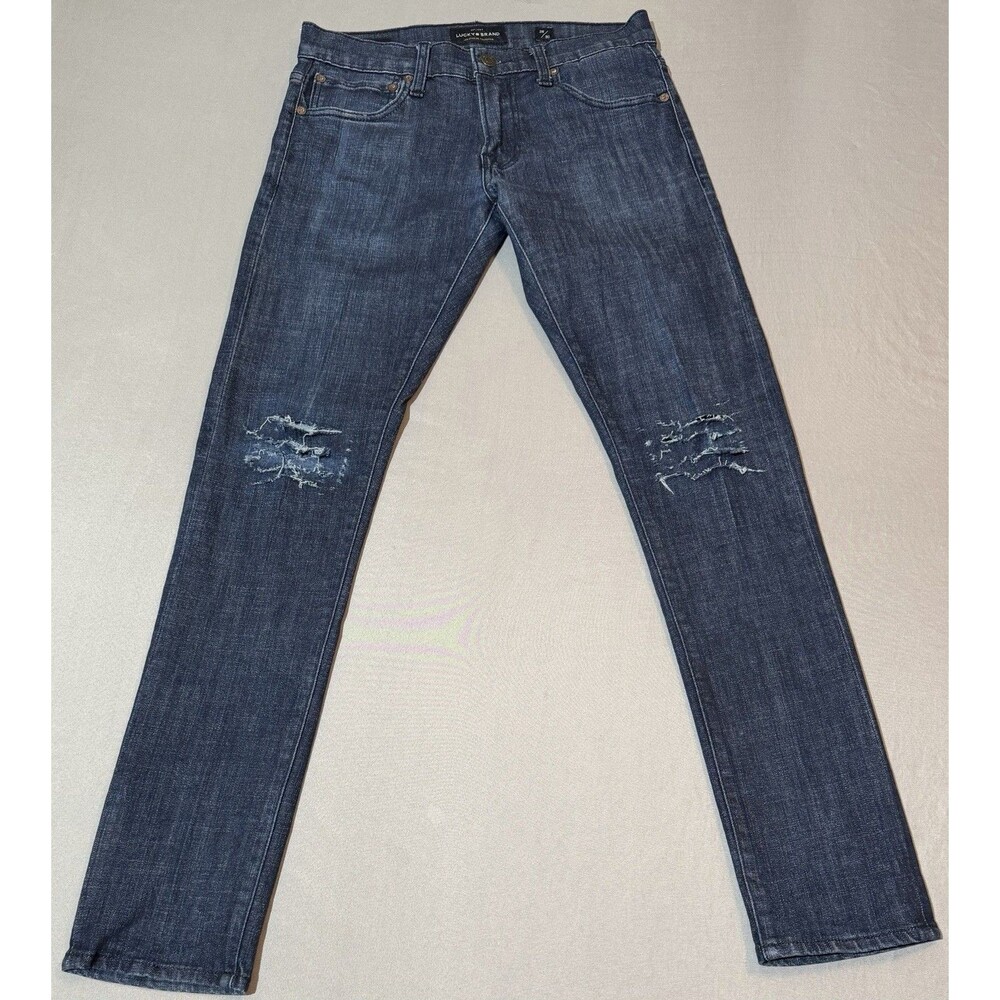 Lucky Brand 110 Skinny Jeans Men’s 28x30 Dark Wash Denim Distressed